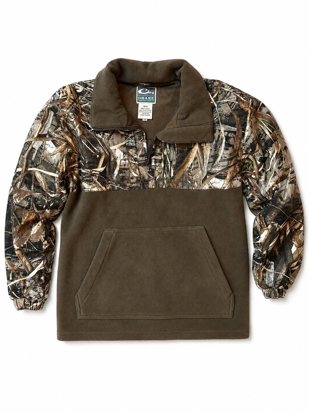 Drake Waterfowl MST Eqwader 1/4 Zip Camo Pullover Youth 16 -Hunting Fishing
